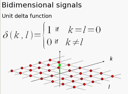 
   
     Figure 1-6 : Representation of the discrete bidimensional delta function. 
   
  